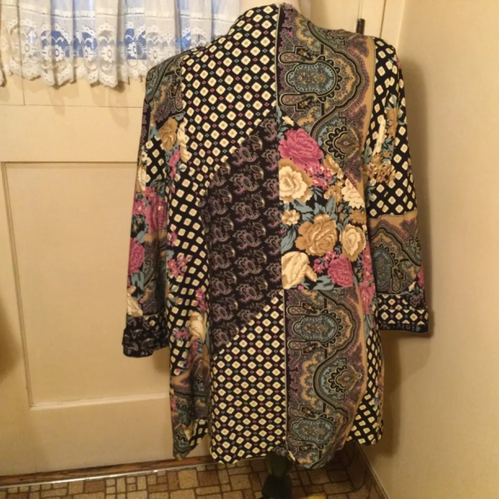 Boho Style Unique Mix of Patterns & color, Kimono Style Cover Up jacket - Picture 3 of 7